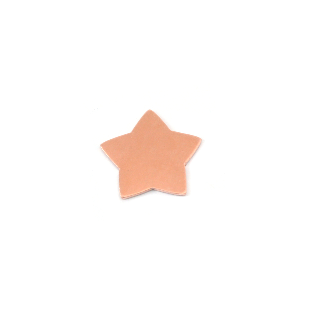 Metal Stamping Blanks Copper Rounded Star, 15mm (.60"), 24g
